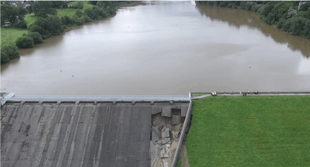 Whaley Bridge dam Damaged